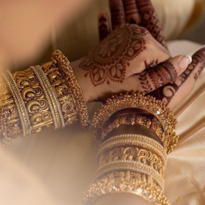 Antique Bridal Gold Kada Set